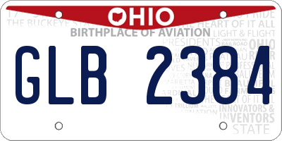 OH license plate GLB2384
