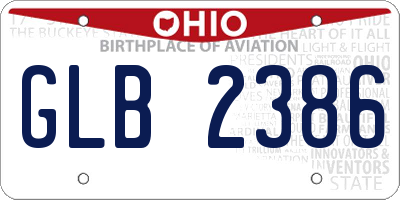 OH license plate GLB2386