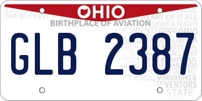OH license plate GLB2387
