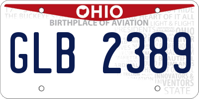 OH license plate GLB2389