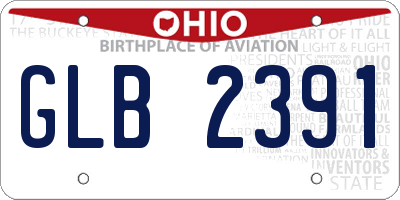 OH license plate GLB2391
