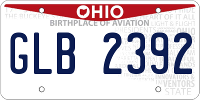 OH license plate GLB2392