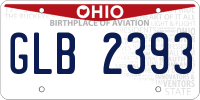 OH license plate GLB2393