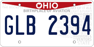 OH license plate GLB2394