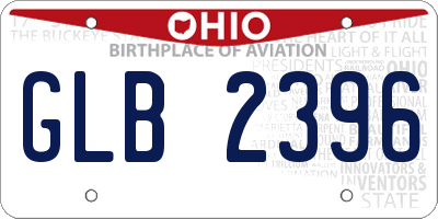OH license plate GLB2396