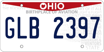 OH license plate GLB2397