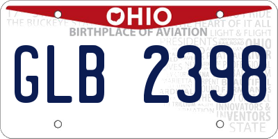 OH license plate GLB2398