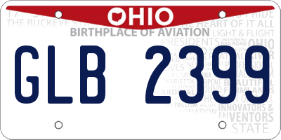 OH license plate GLB2399