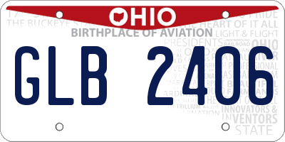 OH license plate GLB2406