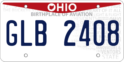 OH license plate GLB2408