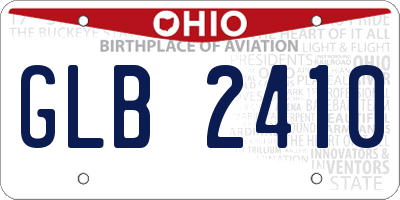 OH license plate GLB2410