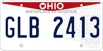 OH license plate GLB2413