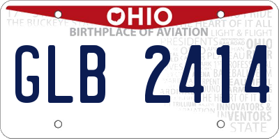 OH license plate GLB2414