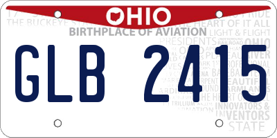 OH license plate GLB2415