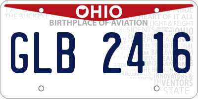 OH license plate GLB2416