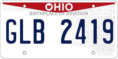 OH license plate GLB2419