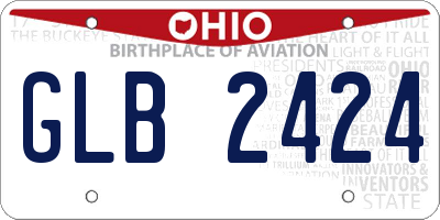 OH license plate GLB2424