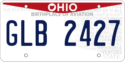 OH license plate GLB2427
