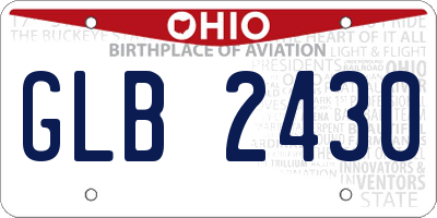 OH license plate GLB2430