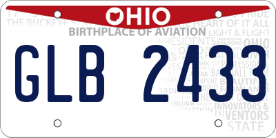 OH license plate GLB2433