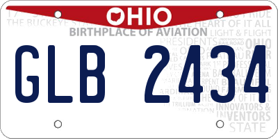 OH license plate GLB2434