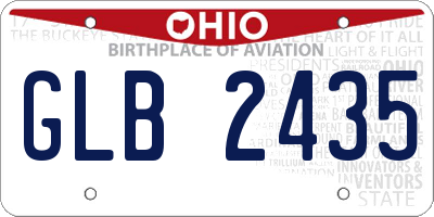 OH license plate GLB2435