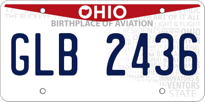 OH license plate GLB2436