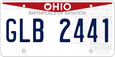 OH license plate GLB2441