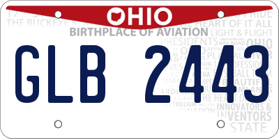 OH license plate GLB2443