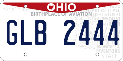 OH license plate GLB2444