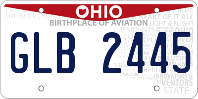 OH license plate GLB2445