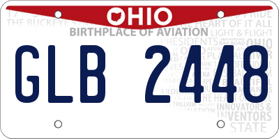 OH license plate GLB2448