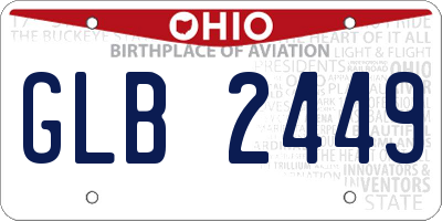 OH license plate GLB2449