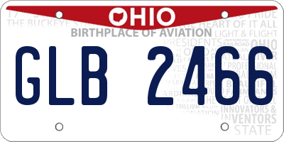OH license plate GLB2466
