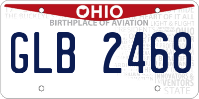 OH license plate GLB2468