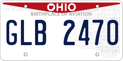 OH license plate GLB2470