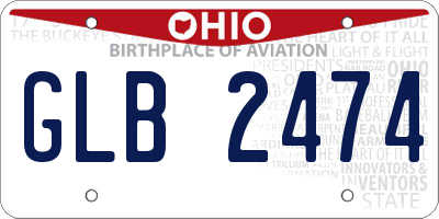 OH license plate GLB2474