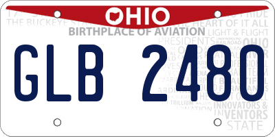 OH license plate GLB2480