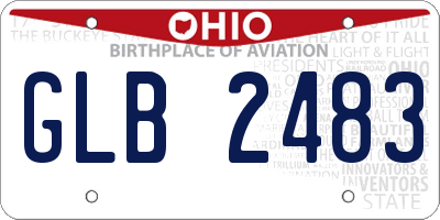 OH license plate GLB2483