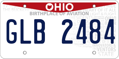 OH license plate GLB2484