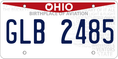 OH license plate GLB2485