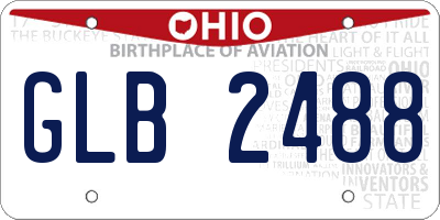 OH license plate GLB2488