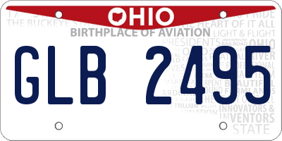 OH license plate GLB2495