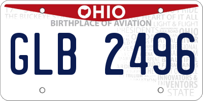 OH license plate GLB2496
