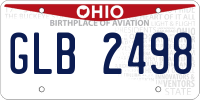 OH license plate GLB2498