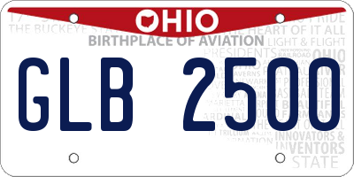 OH license plate GLB2500