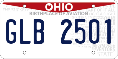 OH license plate GLB2501