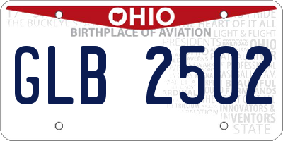 OH license plate GLB2502