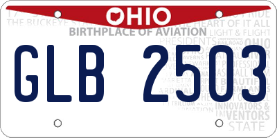 OH license plate GLB2503
