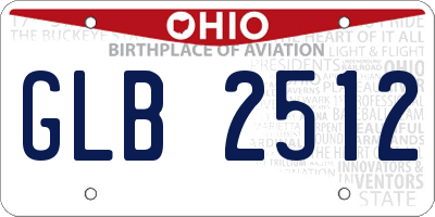 OH license plate GLB2512